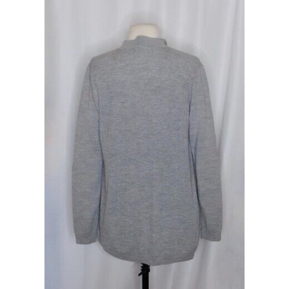 THEORY Winxie Gray Ribbed Knit Draped Cardigan Sweater Merino Wool Small - Picture 9 of 14